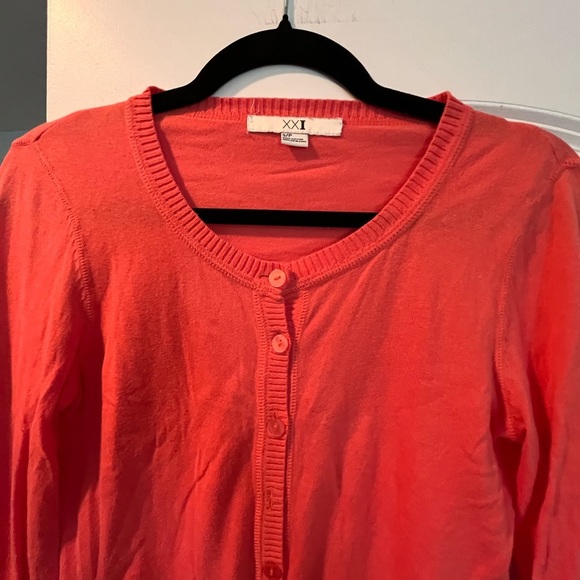 Orange Button-Up Cardigan - Picture 3 of 5